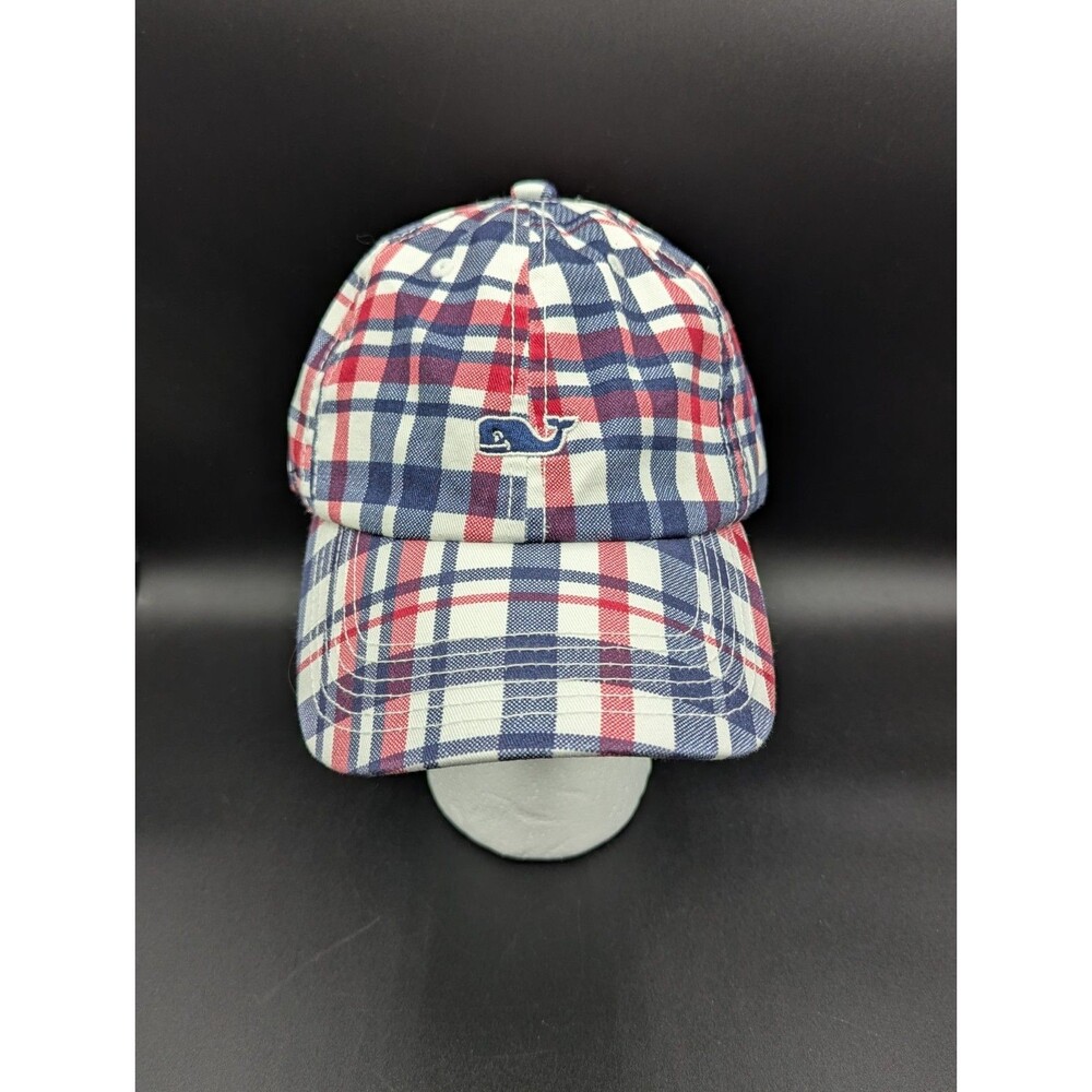 Vineyard Vines x Target Kids Plaid Baseball Hat Red Navy White Whale Logo
